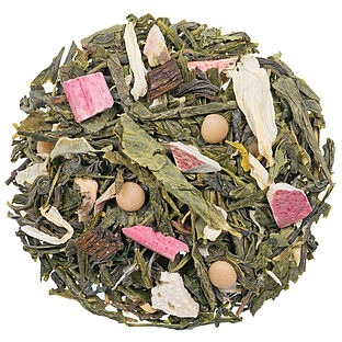 Grünteemischung Sencha Pink Tropics Guaven-Mango-Note aromatisiert